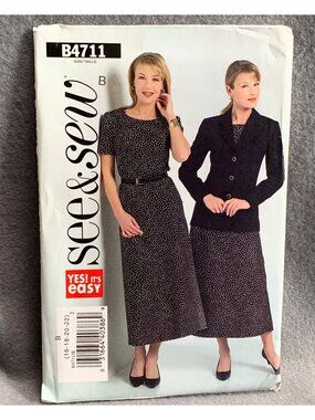 See & Sew B4711 Women's Shirt Skirt Jacket Sewing Pattern Size 16 18 20 22 - unc